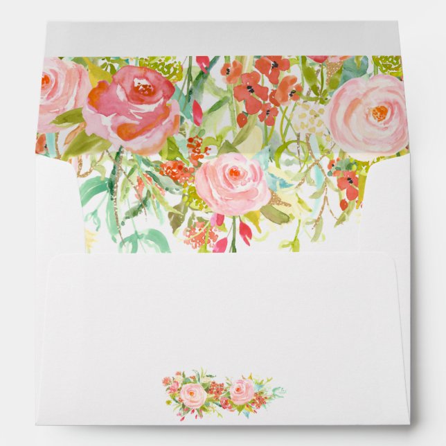Watercolor Floral Baby Shower Envelopes (Back (Bottom))
