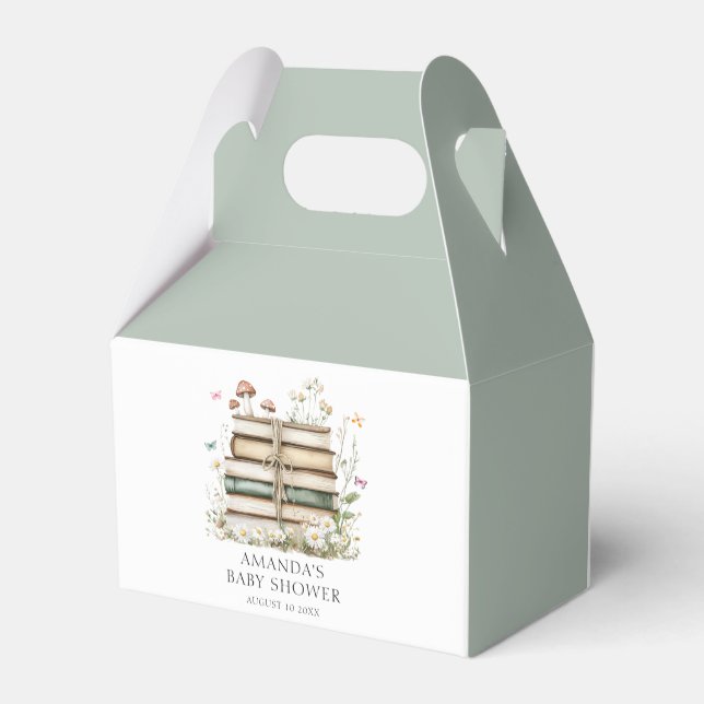 Watercolor Floral Baby Shower Favour Box (Back Side)