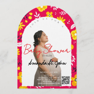 Watercolor Floral Baby Shower Invitation