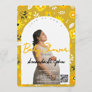 Watercolor Floral Baby Shower Invitation