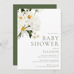 Watercolor Floral Baby Shower Invitation