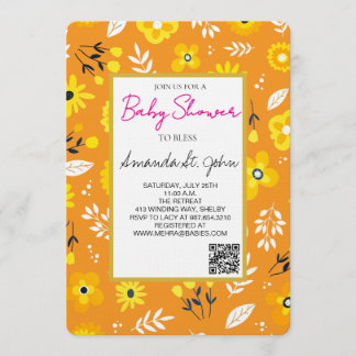 Watercolor Floral Baby Shower Invitation