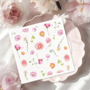 Watercolor Floral Baby shower Napkin