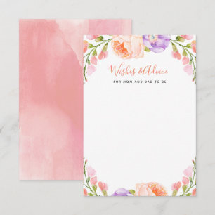 Watercolor Floral Baby Shower Wishes and Advice Invitation