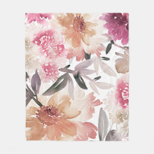 Watercolor floral backgroundpattern,flower,art,flo fleece blanket