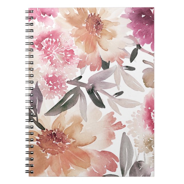Watercolor floral backgroundpattern,flower,art,flo notebook (Front)
