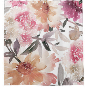 Watercolor floral backgroundpattern,flower,art,flo shower curtain
