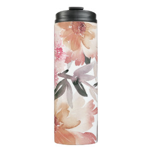 Watercolor floral backgroundpattern,flower,art,flo thermal tumbler