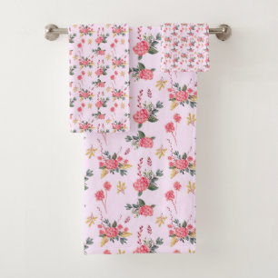 WATERCOLOR FLORAL BATH TOWEL SET