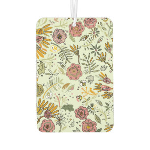 Watercolor Floral Bee Flowers Elegant Modern Car Air Freshener