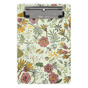 Watercolor Floral Bee Flowers Elegant Modern Mini Clipboard
