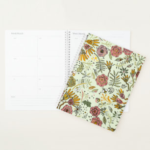 Watercolor Floral Bee Flowers Elegant Modern Planner