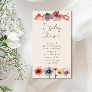 Watercolor Floral Beige Baby Shower Display Shower Enclosure Card
