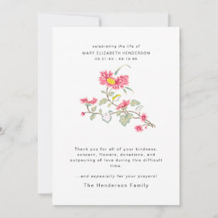 Watercolor Floral Bereavement Funeral Thank You