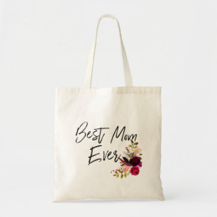 Watercolor Floral Best Mum Ever Tote Bag