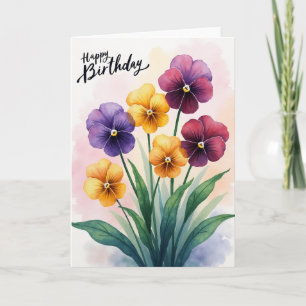 Watercolor Floral Birthday Card