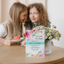 Watercolor Floral Birthday Invitation