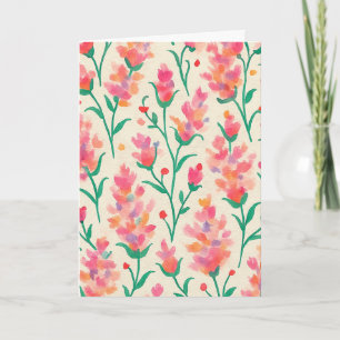 Watercolor Floral Blank Greeting  Card