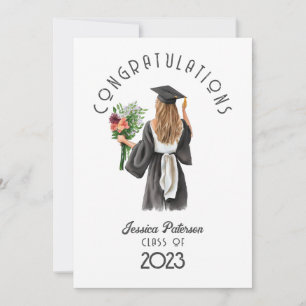 Watercolor Floral Blonde Girl Congratulations