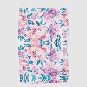 Watercolor Floral Blossom Golf Towel
