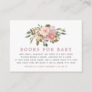 Watercolor floral Blush and Rose Gold Book Request Enclosure Card