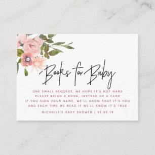 Watercolor floral Blush and Rose Gold Book Request Enclosure Card