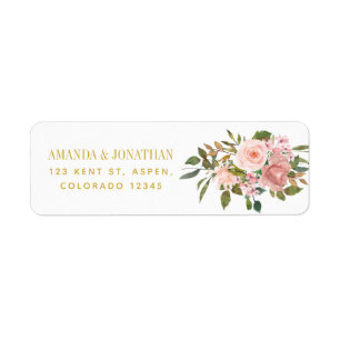 Watercolor floral Blush Pink and Gold Wedding