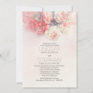 watercolor floral blush pink rehearsal dinner invitation