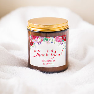 Watercolor Floral Boarder Thank You Square Sticker