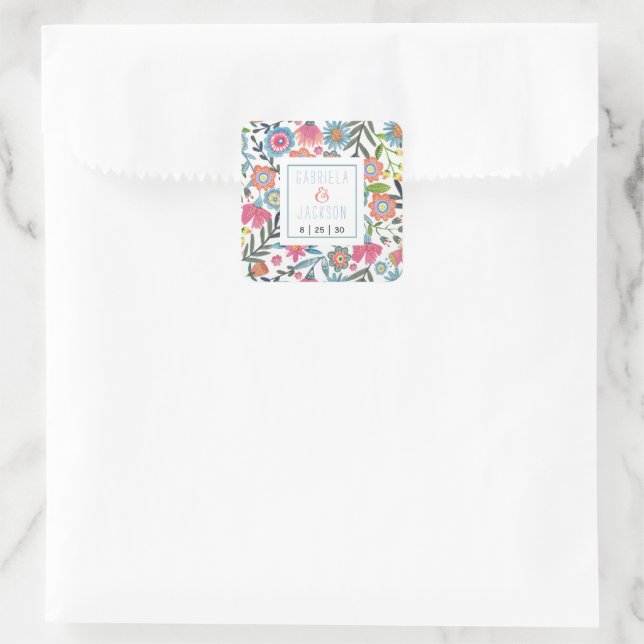 Watercolor floral bohemian Sticker (Bag)