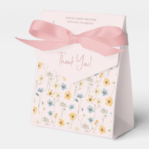 Watercolor floral boho girl baby shower thank you favour box