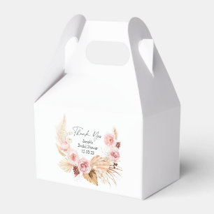 Watercolor Floral Boho Pampas grass Bridal Shower  Favour Box