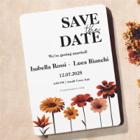 Watercolor Floral Bold Red & Orange Sunset Colours