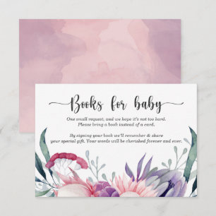 Watercolor Floral Book for Baby Sh Invitation