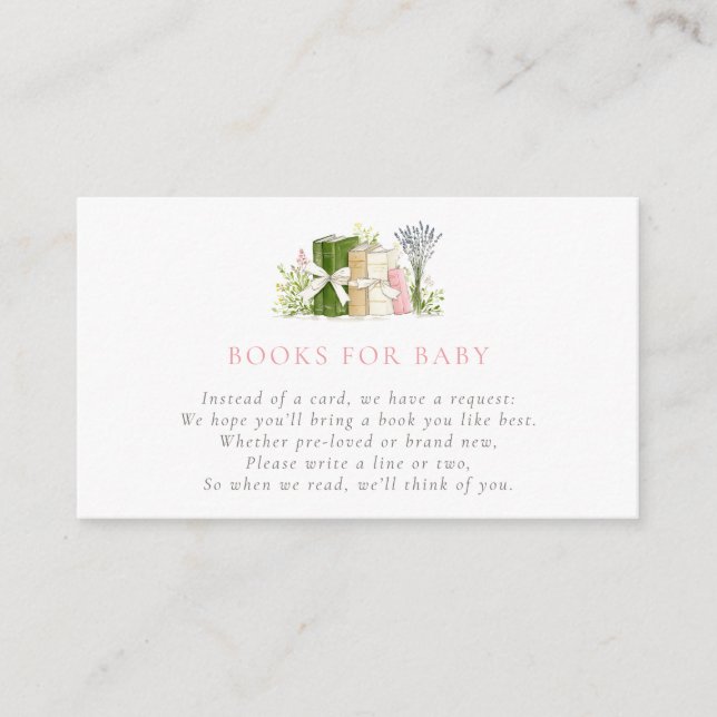 Watercolor Floral Books for Baby Enclosure Card (Front)