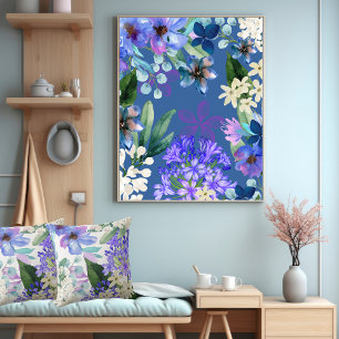 watercolor floral botanical foliage greenery poster