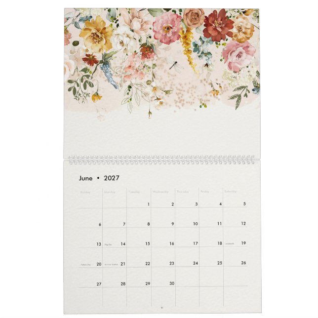 Watercolor Floral Botanical Garden 2023 Calendar (Jun 2027)