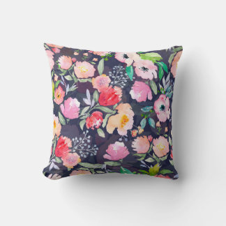 Watercolor floral botanical pattern and seamless b cushion
