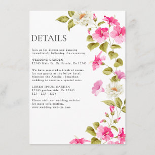 Watercolor floral botanical spring Wedding details Enclosure Card