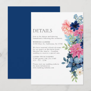 Watercolor floral botanical spring Wedding details Enclosure Card