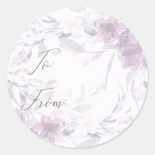 Watercolor Floral Botanical To and From Gift Classic Round Sticker