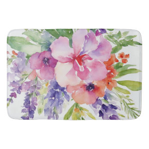 Watercolor Floral Bouquet Bath Mat