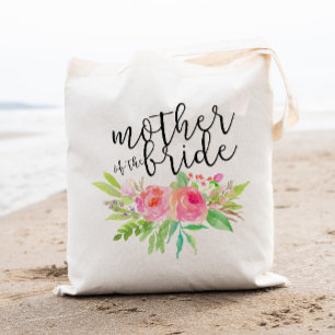 Watercolor Floral Bouquet Mother of the Bride Tote Bag