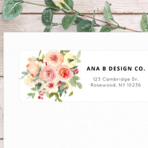 Watercolor Floral Bouquet Return Address