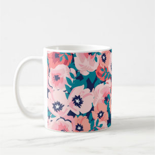 Watercolor Floral Bouquet: Vintage Peonies. Coffee Mug