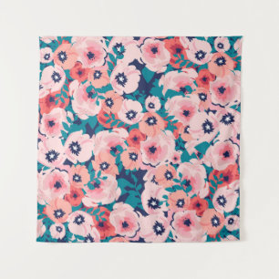 Watercolor Floral Bouquet: Vintage Peonies. Tapestry