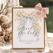 Watercolor Floral Bow Baby Shower Books For Baby