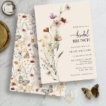 Watercolor Floral Bridal Brunch Invitation<br><div class="desc">Watercolor Floral Bridal Brunch Invitation. This stylish & elegant bridal brunch invitation features gorgeous hand-painted watercolor wildflowers arranged in a lovely bouquet. A coordinating pattern is on the back. Find matching items in the Boho Wildflower Bridal Shower Collection.</div>
