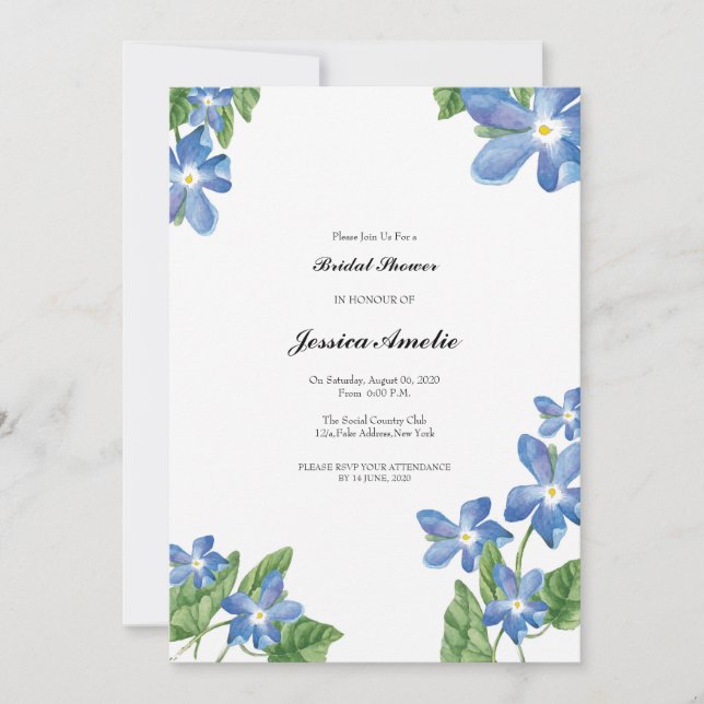 Watercolor Floral Bridal Shower Card (Front)