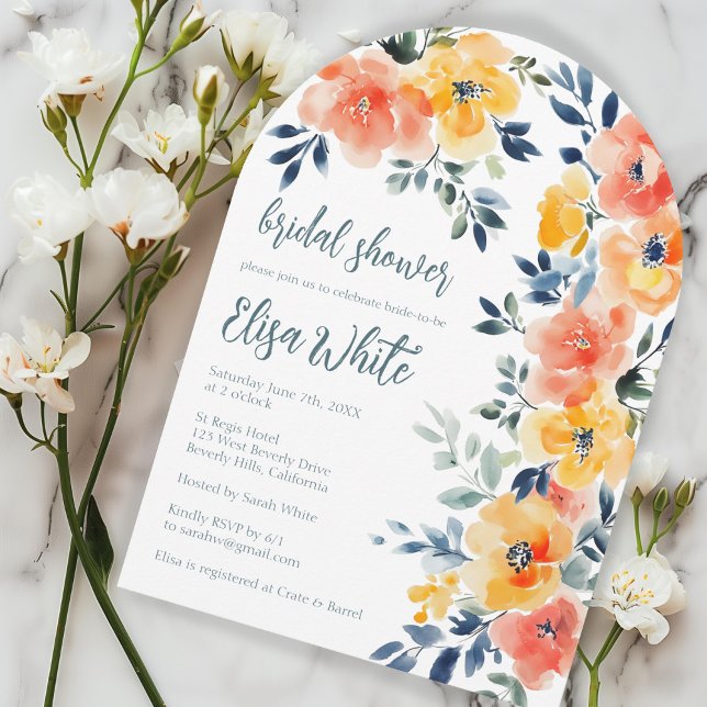Watercolor Floral Bridal Shower CUSTOM Arch Invitation (Watercolor Floral Bridal Shower CUSTOM Arch Invitation
)